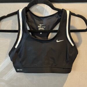 Nike Black and White Sports Bra with Dri-FIT Technology